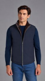 Fur Lined Gilet | Navy