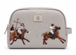 Santa Barbara Polo & Racquet Club Leather Embroidered Toiletry Bag (Limited Edition)