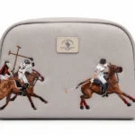 Santa Barbara Polo & Racquet Club Leather Embroidered Toiletry Bag (Limited Edition)