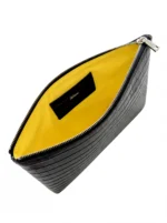 Crocodile Embossed Pouch | Black - Image 4