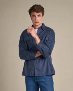 Faux Suede Overshirt | Navy - Image 4