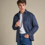 Faux Suede Overshirt | Navy