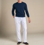Straight Leg Linen trousers | White - Image 3