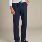 Straight Leg Linen trousers | Navy