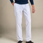 Straight Leg Linen trousers | White