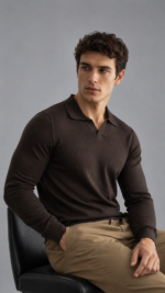 Long-Sleeve Knit Polo - Image 3