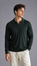 Long-Sleeve Knit Polo - Image 2
