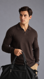 Long-Sleeve Knit Polo - Image 4