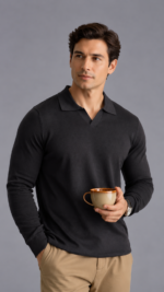 Long-Sleeve Knit Polo